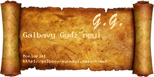 Galbavy Gyöngyi névjegykártya