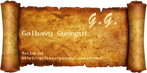 Galbavy Gyöngyi névjegykártya